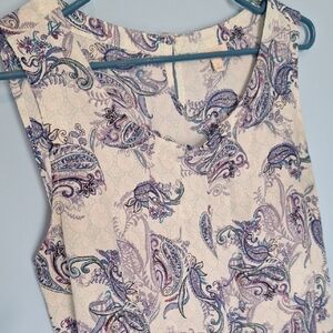 Talbots Blue and Purple Paisley Blouse